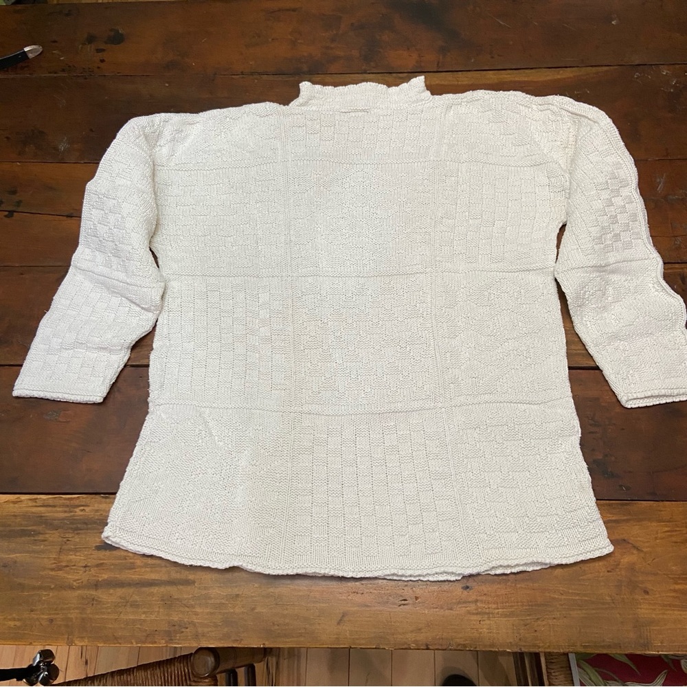 White Cotton Sweater - Freshly Laundered Ready to wear! Size L
